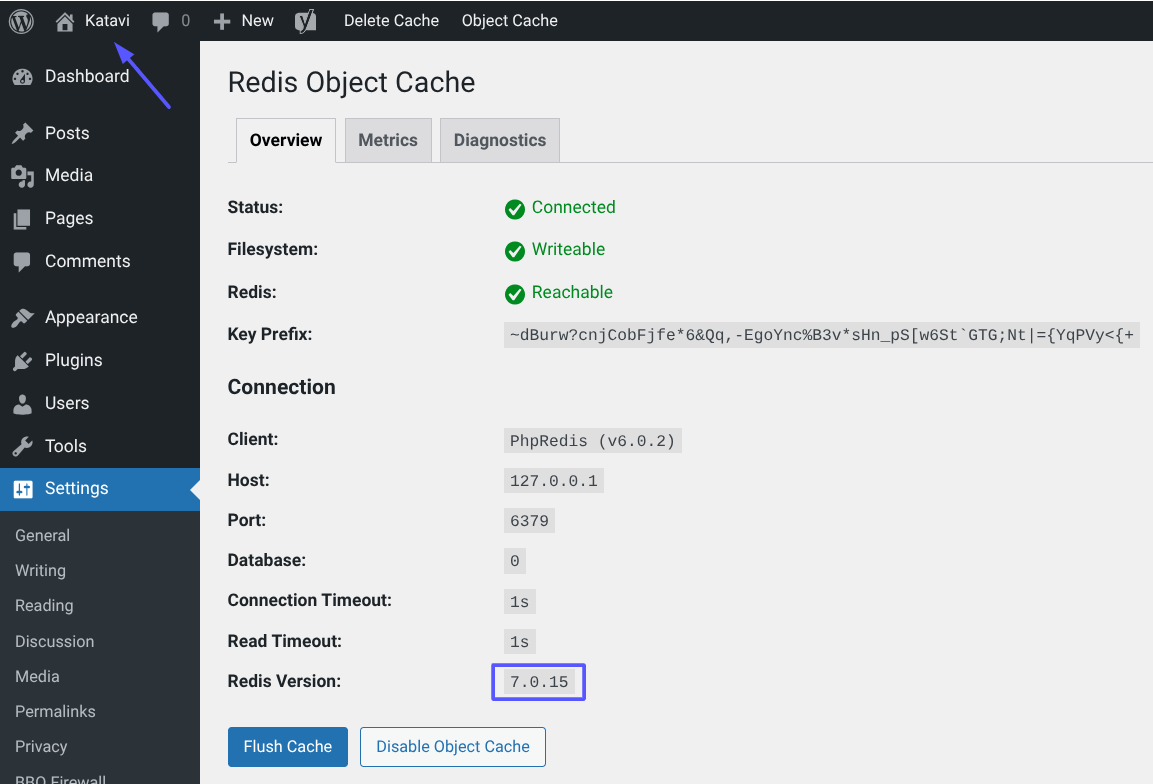 Redis Object Cache
